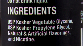 FRYD E-Liquid Line Ingredients